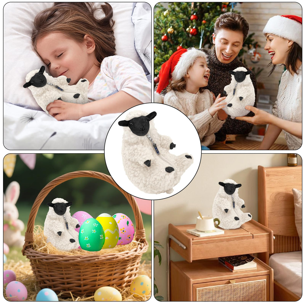 AGRIMONY Cute Shaved Sheep Plush — Zipper-Shear Lamb Toy, Kids Gift