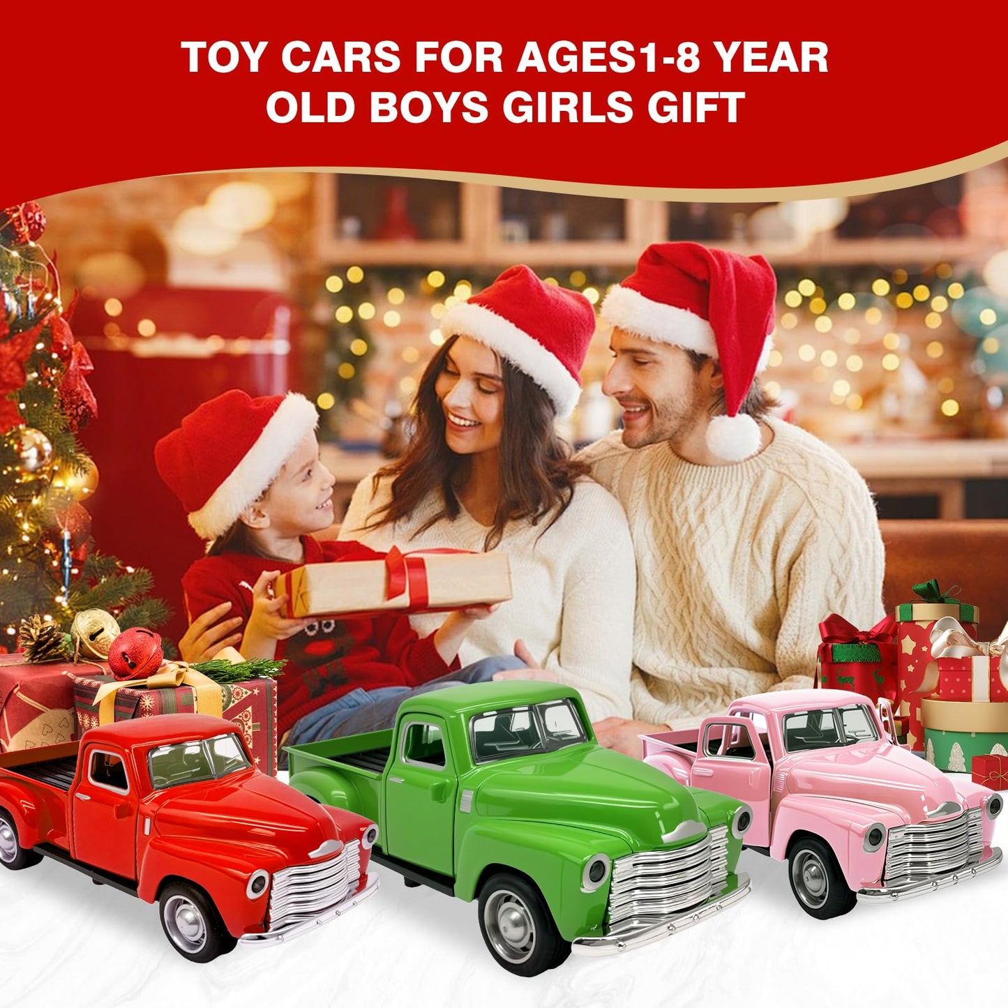AGSIXZLAN Little Blue Truck Toy for Toddlers — 1:32 Scale Pull-Back Car with Openable Doors