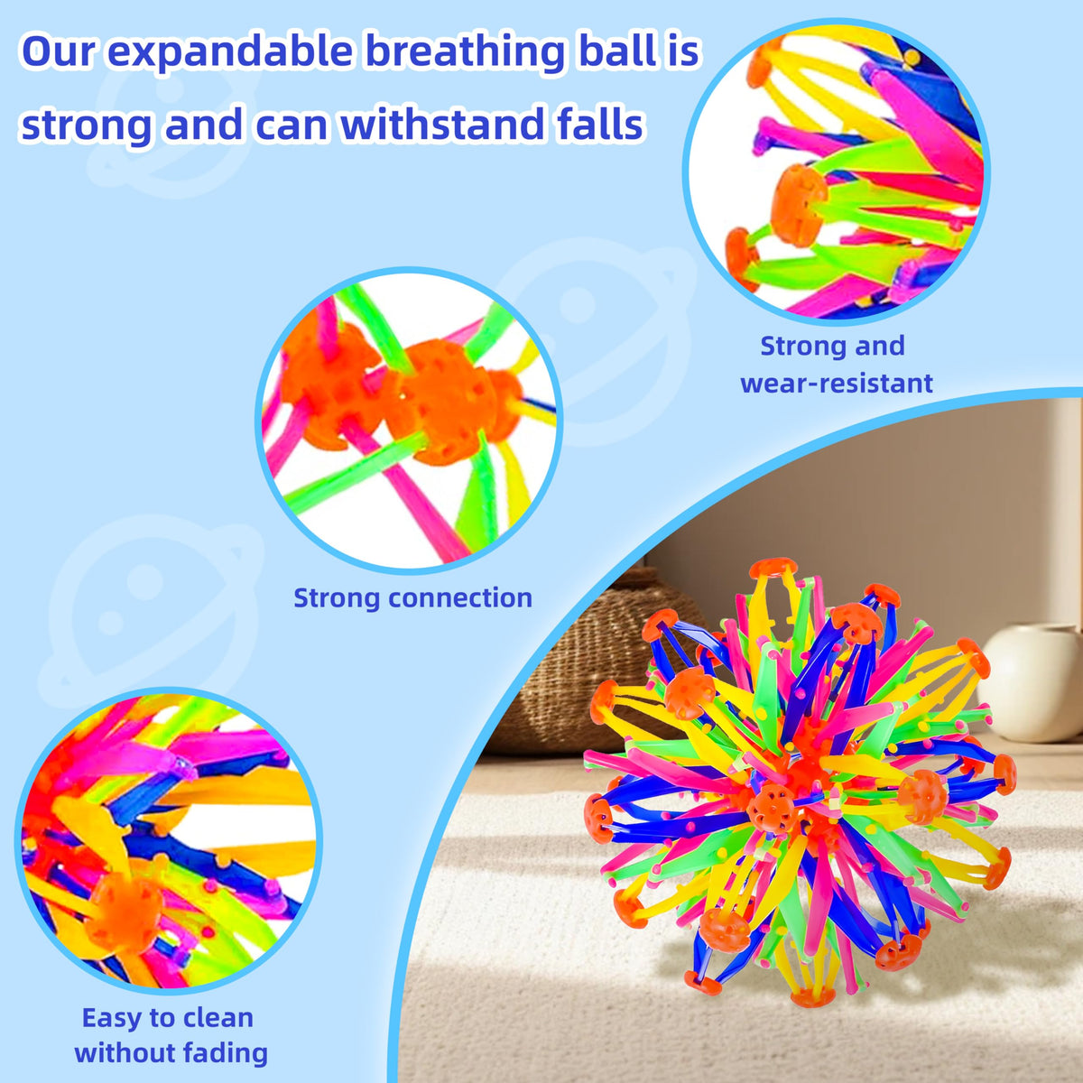 AGSIXZLAN 2-Pack Colorful Expandable Breathing Ball | Sensory Fidget Toy for All Ages