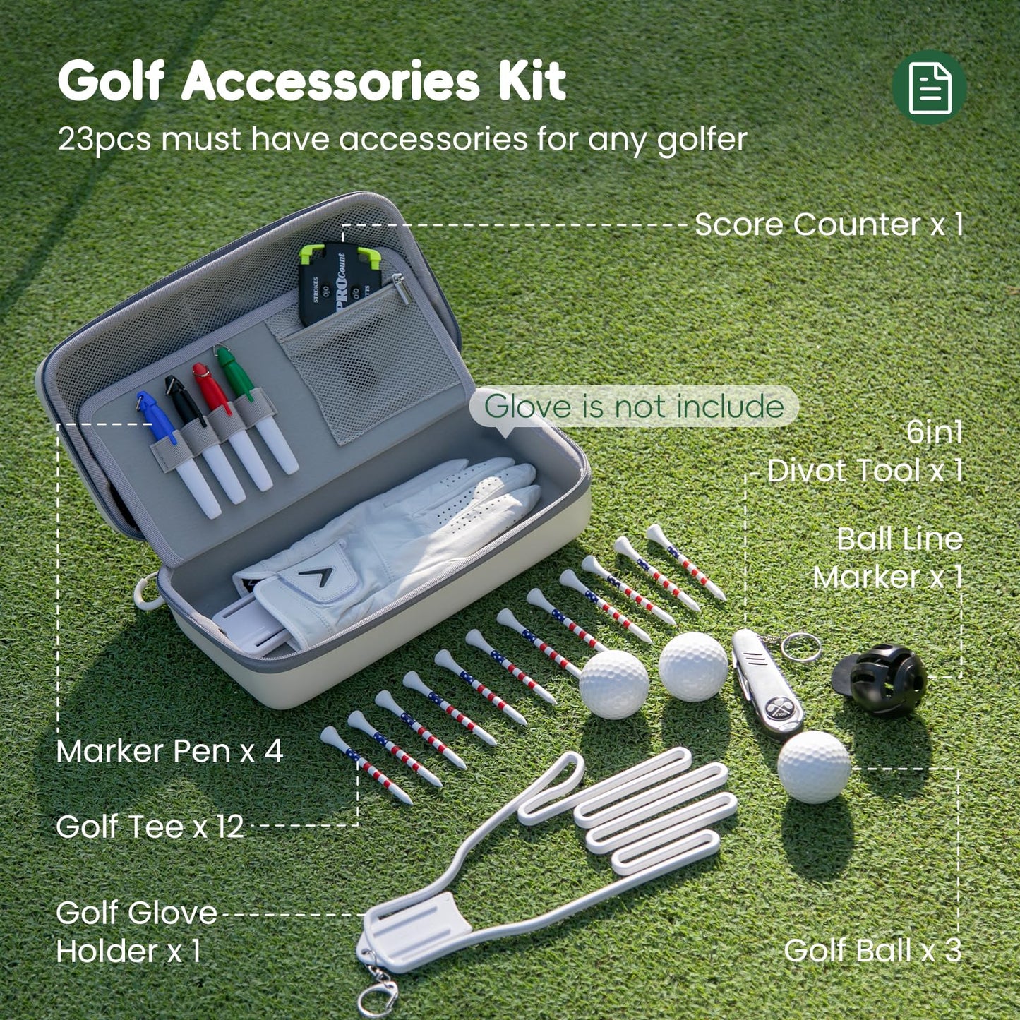AGUstrike 23Pcs Golf Accessories Kit — Versatile Gifts for Golfers