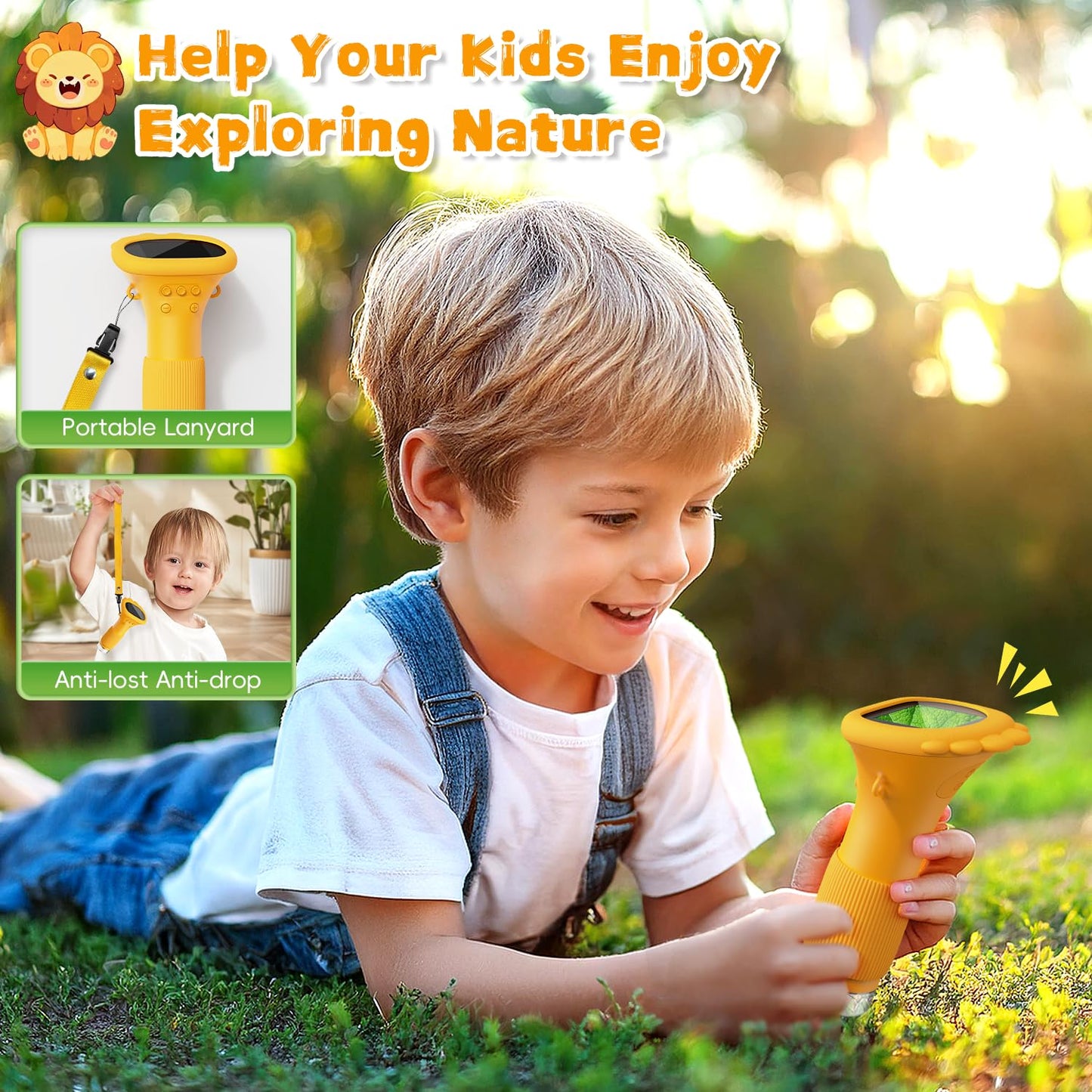 Ahalfcit Kids Microscope with 2-Inch Screen – 1000x Zoom Portable Camera