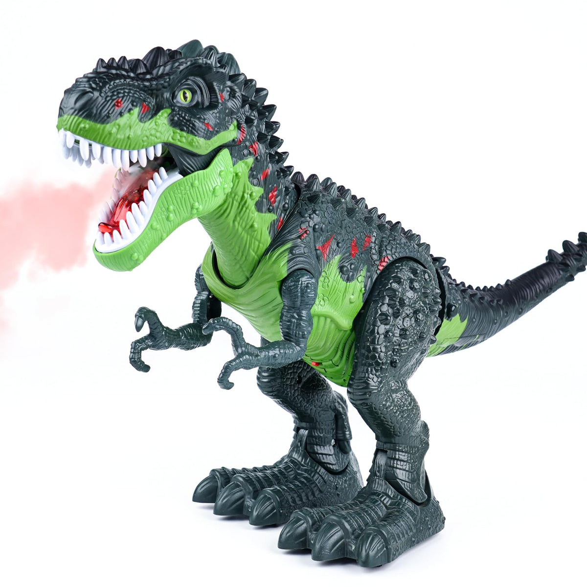 AHCo. Big Walking T-Rex Toy Plus – Realistic Dino with 3D Eyes, Mist, Lights & Roar for Kids 3+