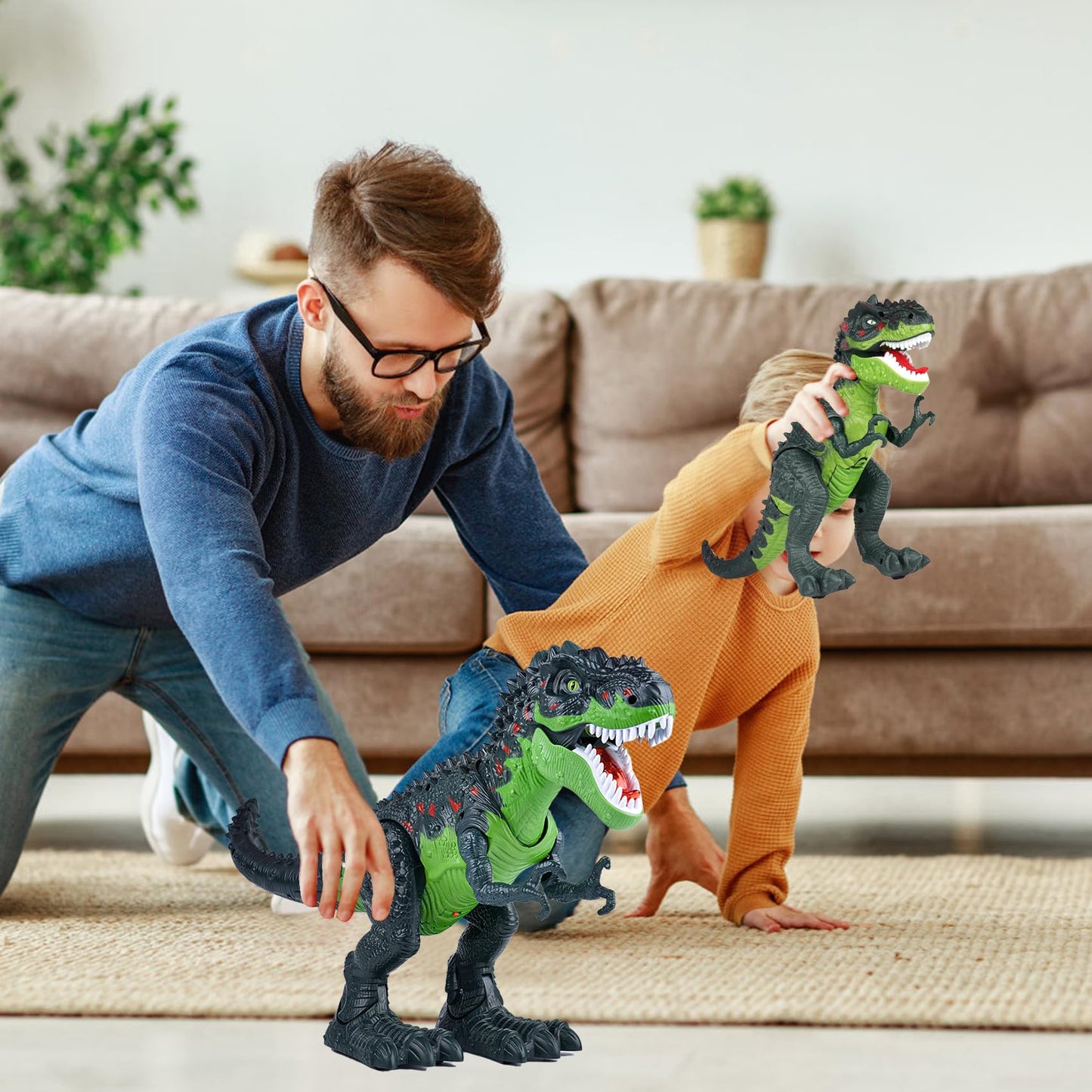 AHCo. Trex Walking T-Rex Dinosaur Toy for Kids 3–7 – Light, Sound & Spray