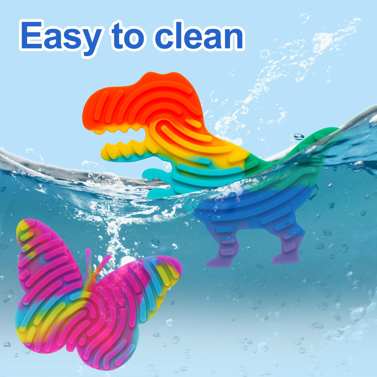 AHHSOY 4 Pack Sensory Activity Board Toys Set - Silicone Fidget Toys for Kids & Adults