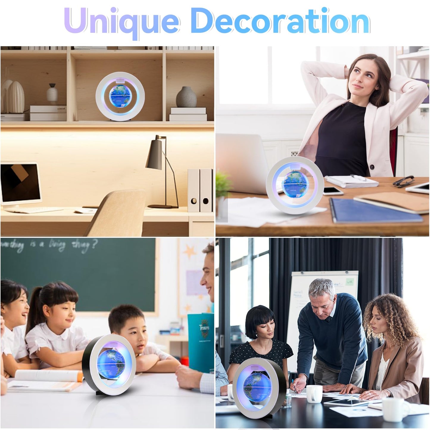Ahilzam Magnetic Levitating Globe — Floating Globe with LED Lights & Touch Control