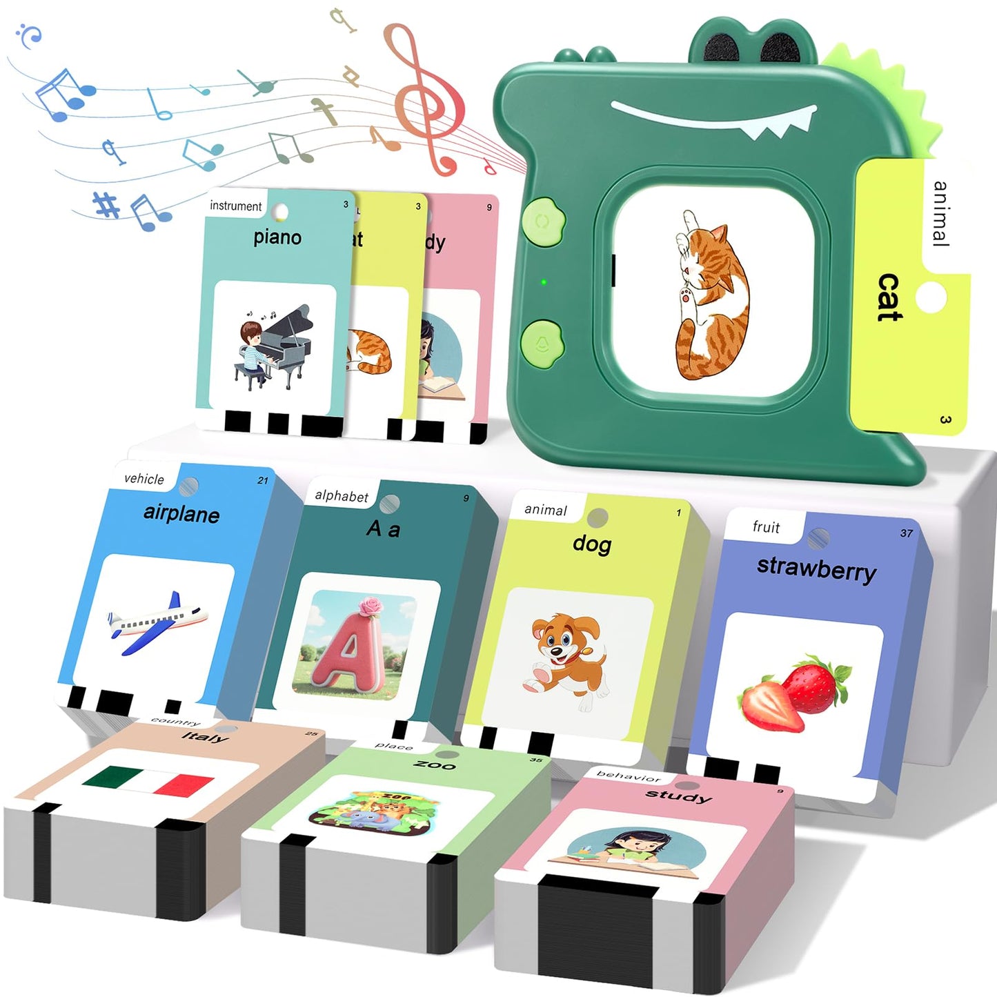 AHJ Talking Flash Cards for Toddlers – 420 Sight Words, Montessori Pocket Speech Toy