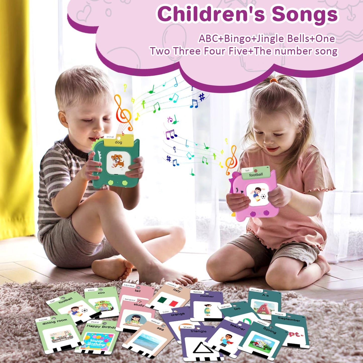 AHJ Talking Flash Cards for Toddlers – 420 Words, Montessori Toy, Screen-Free Learning