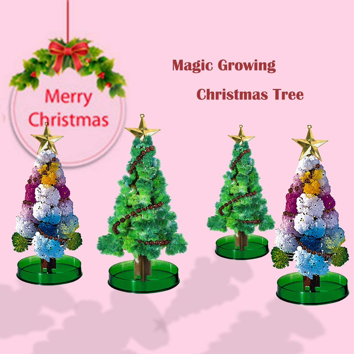 AhkeaDirectly 2PCS Magic Growing Christmas Tree Kit – Crystal DIY Christmas Decorations
