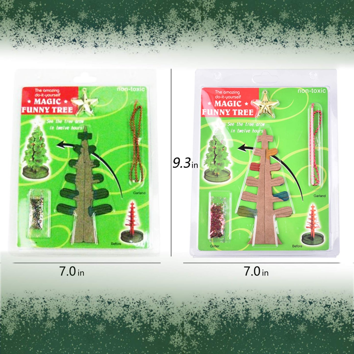 AhkeaDirectly 2PCS Magic Growing Christmas Tree Kit – Crystal DIY Christmas Decorations