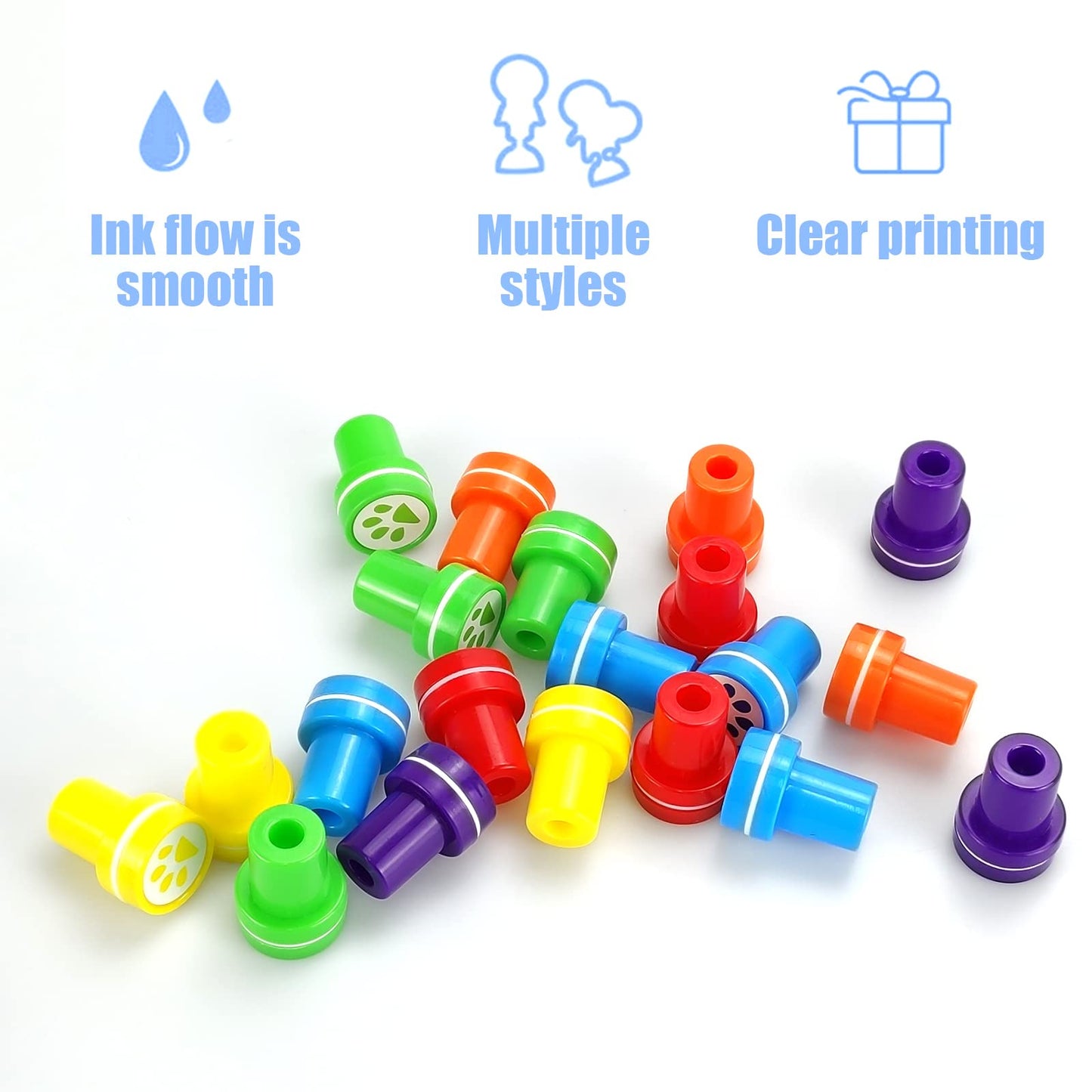 AHKUNMT Dog Paw Stamp Set – 36 Self-Inking Paw Print Stampers for Classroom Activities, Party Favors, and Birthday Decor