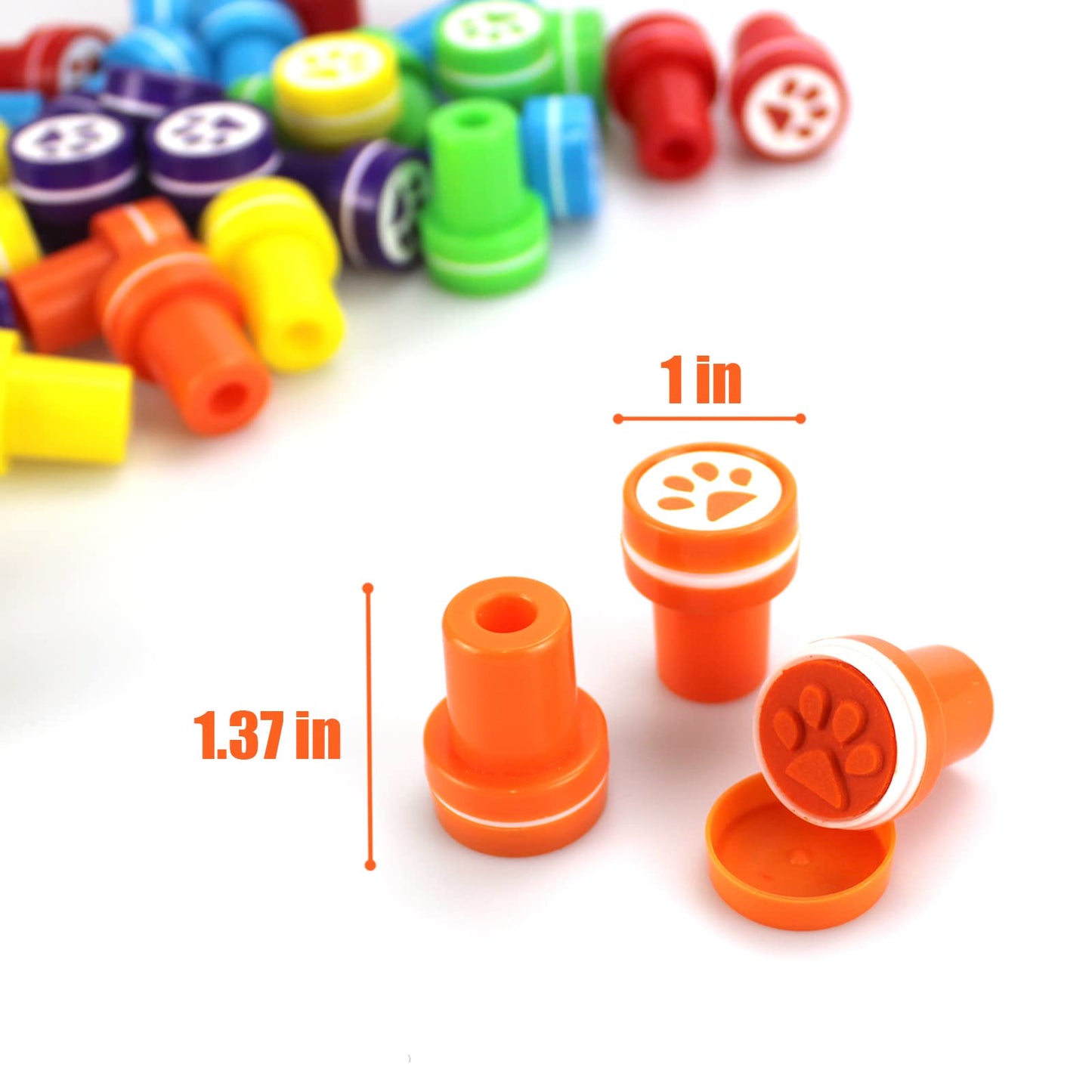 AHKUNMT Dog Paw Stamp Set – 36 Self-Inking Paw Print Stampers for Classroom Activities, Party Favors, and Birthday Decor