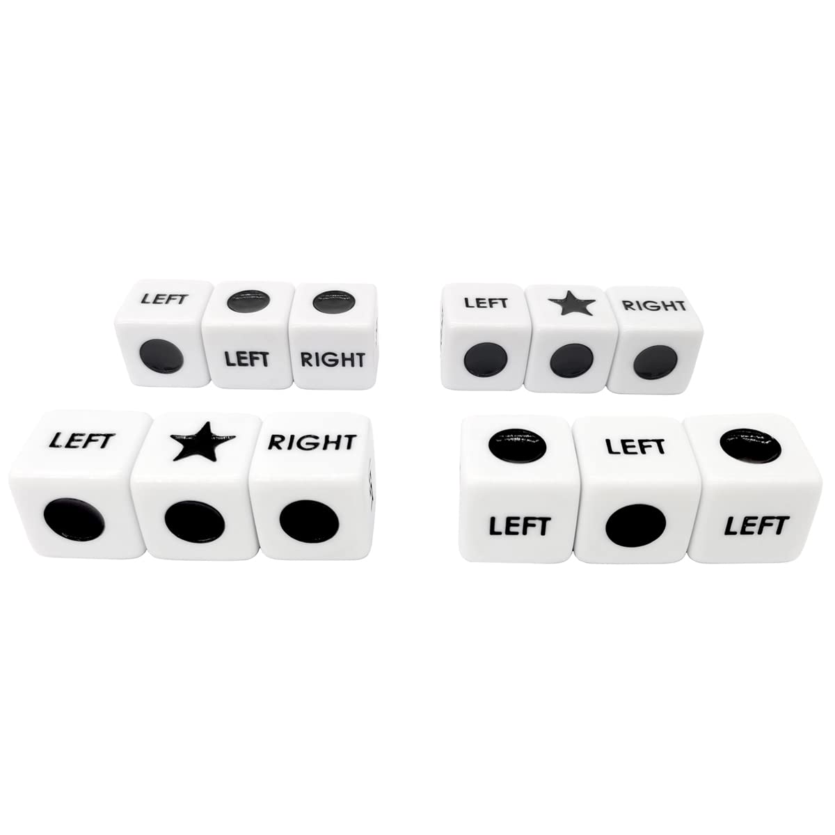 Ahoper Right Left Center Dice – 12 Dice Set, 16mm, Easy to Grip
