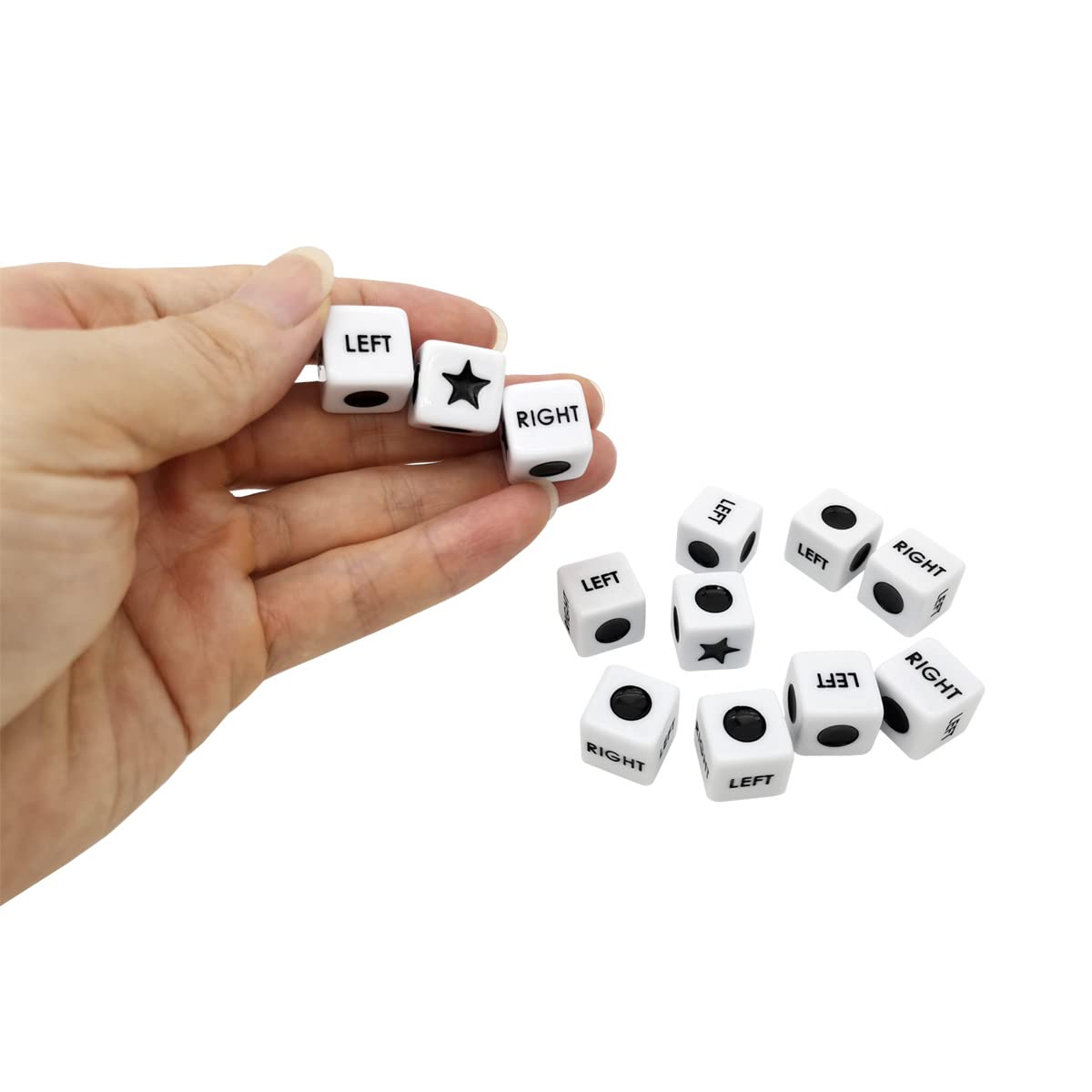 Ahoper Right Left Center Dice – 12 Dice Set, 16mm, Easy to Grip