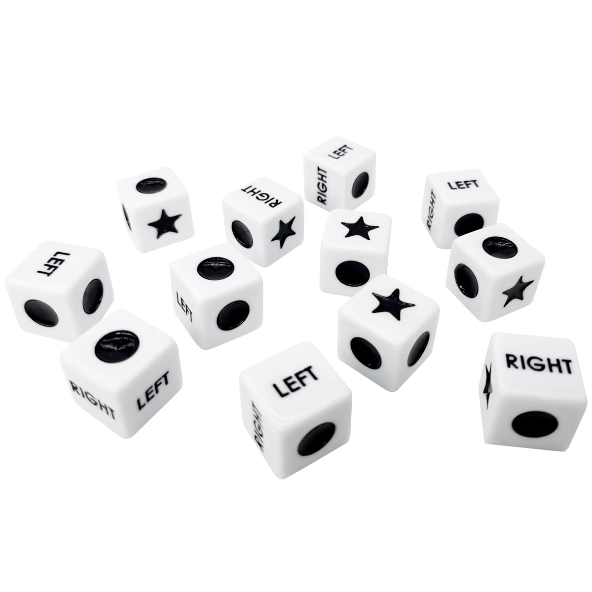 Ahoper Right Left Center Dice – 12 Dice Set, 16mm, Easy to Grip