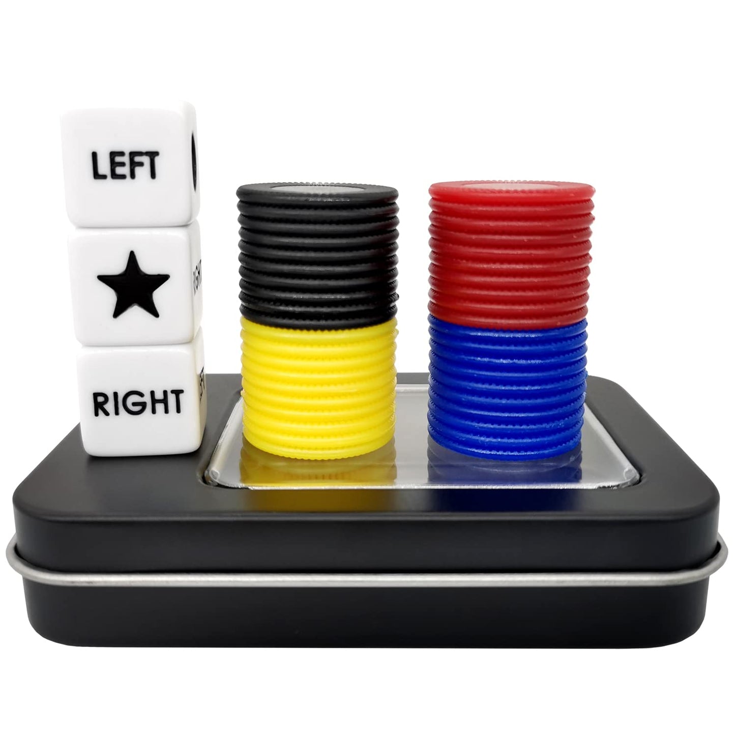 Ahoper Left Right Center Dice Game Prime Set – 3 Dices + 40 Chips