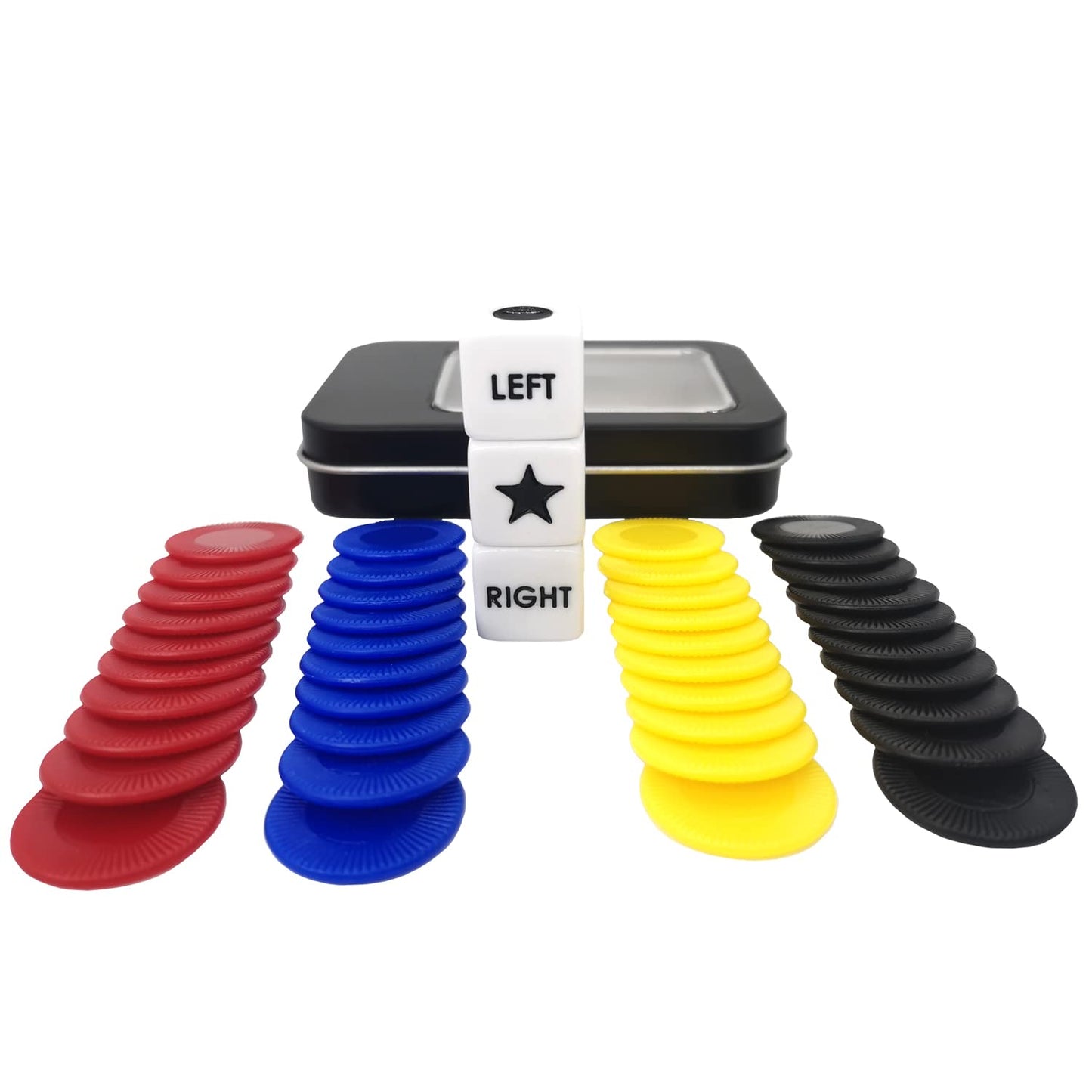 Ahoper Left Right Center Dice Game Prime Set – 3 Dices + 40 Chips