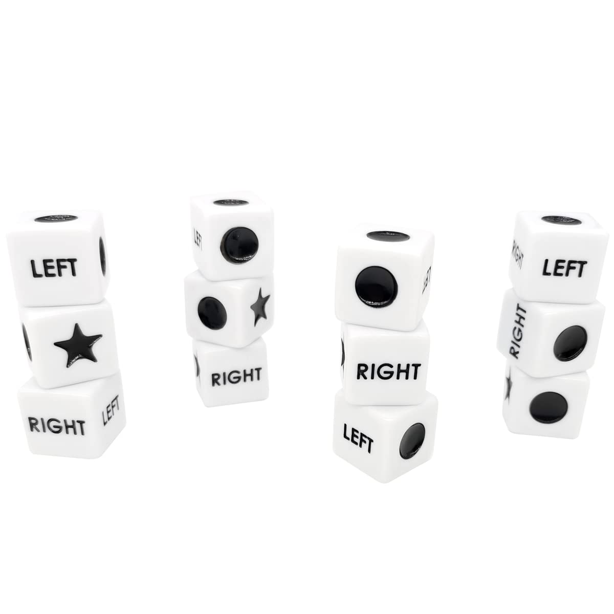 Ahoper Right Left Center Dice – 12 Dice Set, 16mm, Easy to Grip