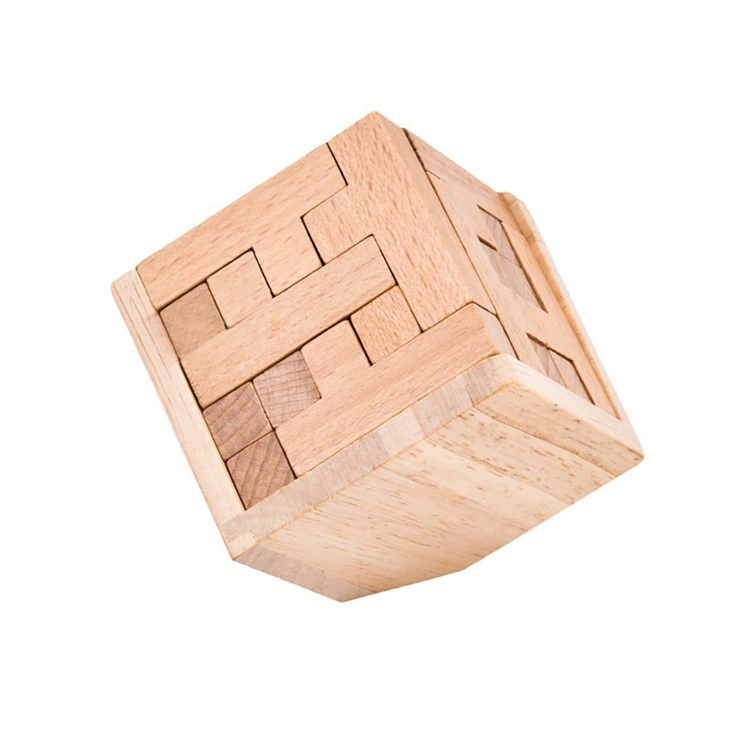 Ahyuan Wooden Brain Teaser Cube – T-Shaped Interlocking Puzzle for Kids & Adults