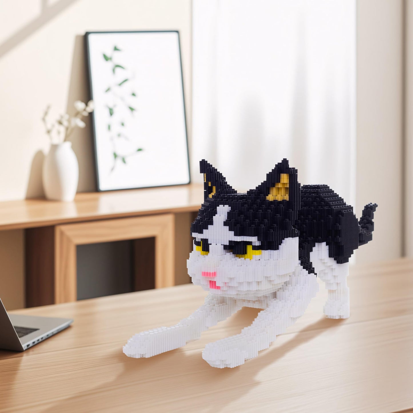 AHZILEI Cow Cat Micro Building Blocks Kit — 4800-Piece 3D Model for Adults & Kids