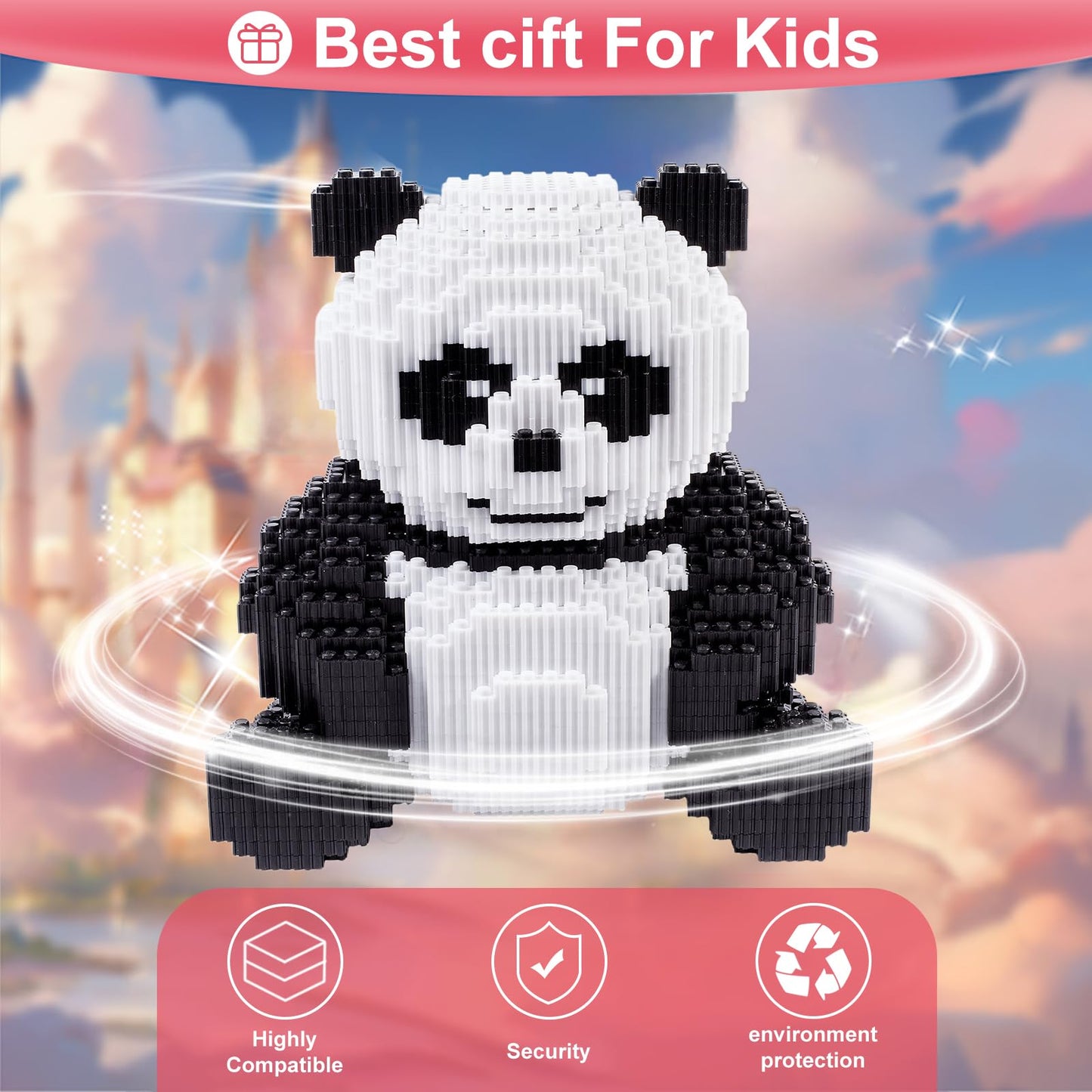 AHZILEI Animal Panda Building Set – 4,800-Piece Mini 3D Brick Puzzle Kit