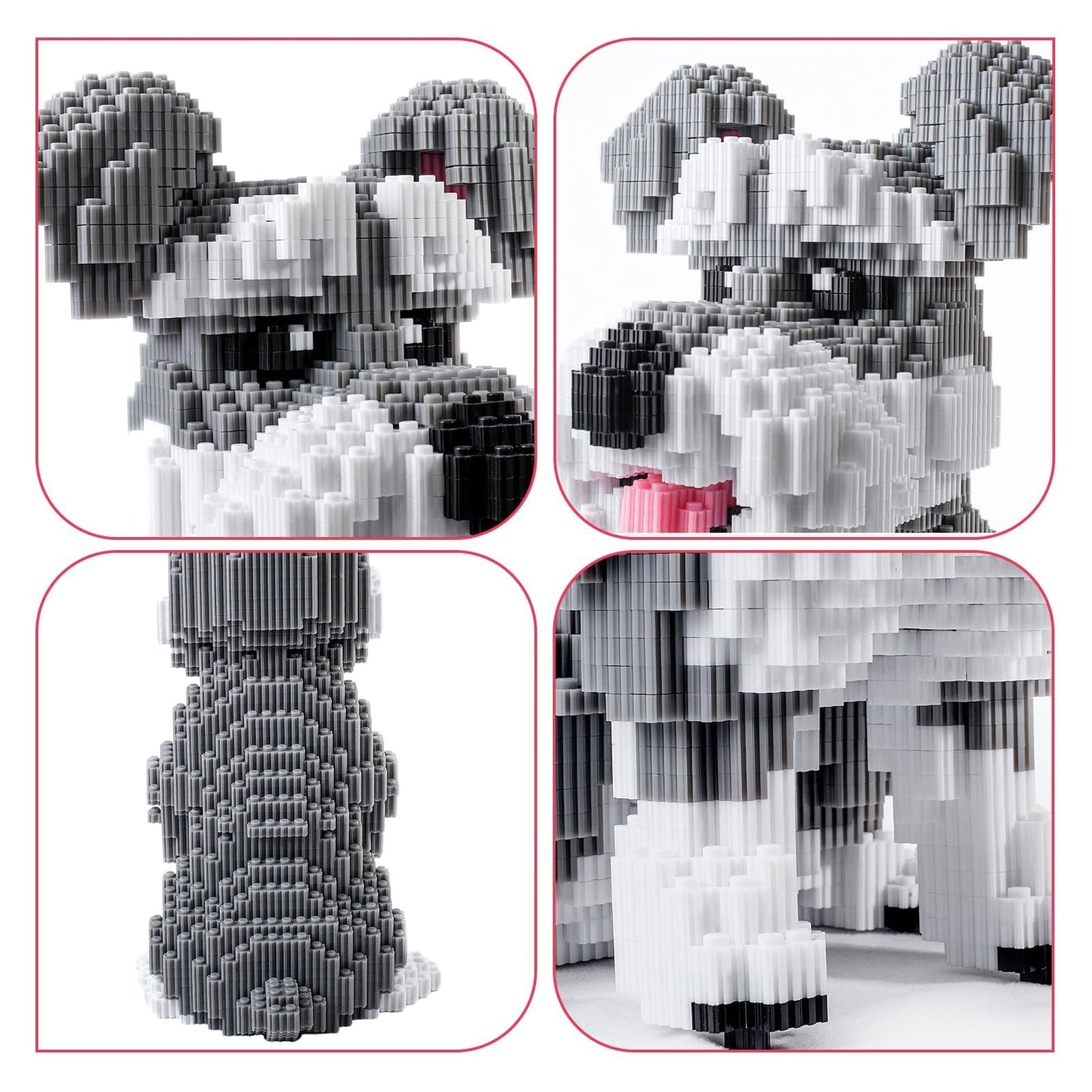 AHZILEI Schnauzer Dog 7100-Piece Micro Building Blocks Set – Advanced 3D STEM Construction Kit