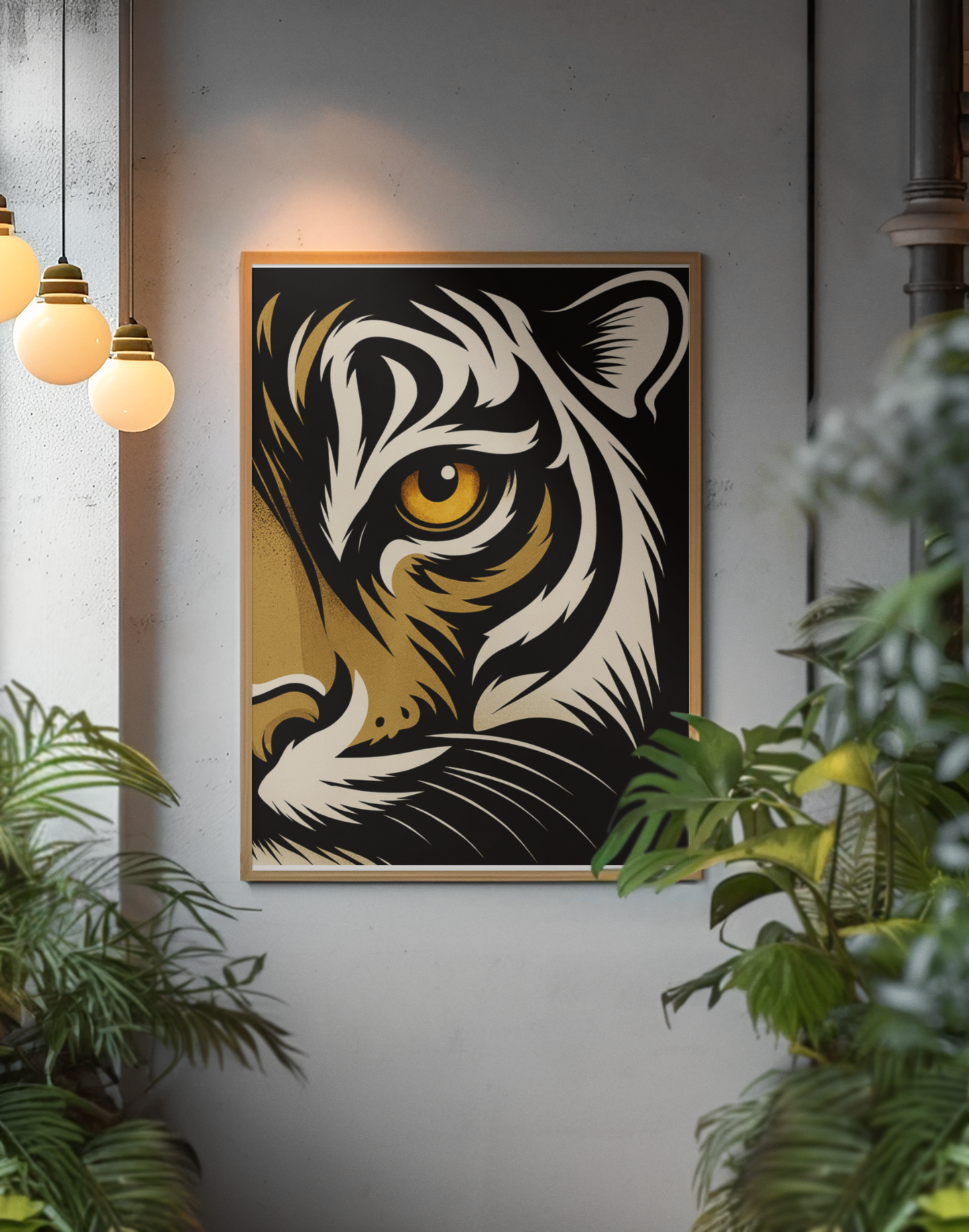Lion Eye Wall Art - Bold Animal Portrait Poster - Modern Wildlife Decor