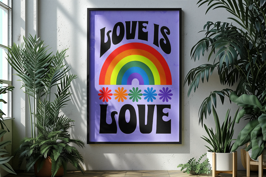 Love Is Love Wall Art – Retro Pride Poster