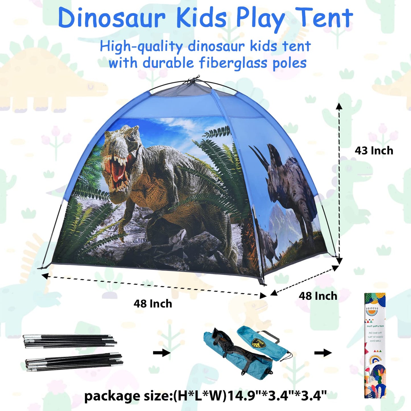 Ai-Uchoice Dinosaur Kids Play Tent | Easy Pop-Up Dino Hideout