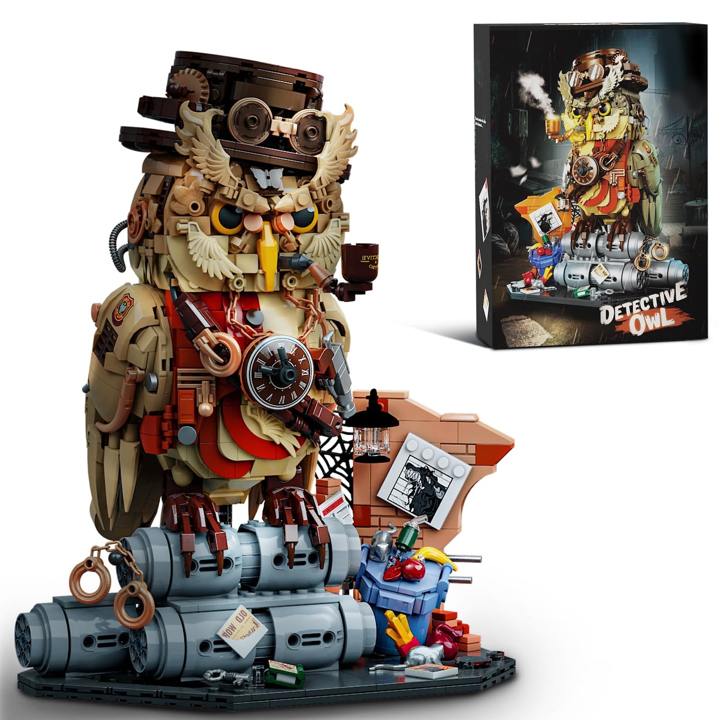 Ideas Detective Owl Building Block Set by AibangBuildzy – 1286 Pieces, LEGO-Compatible