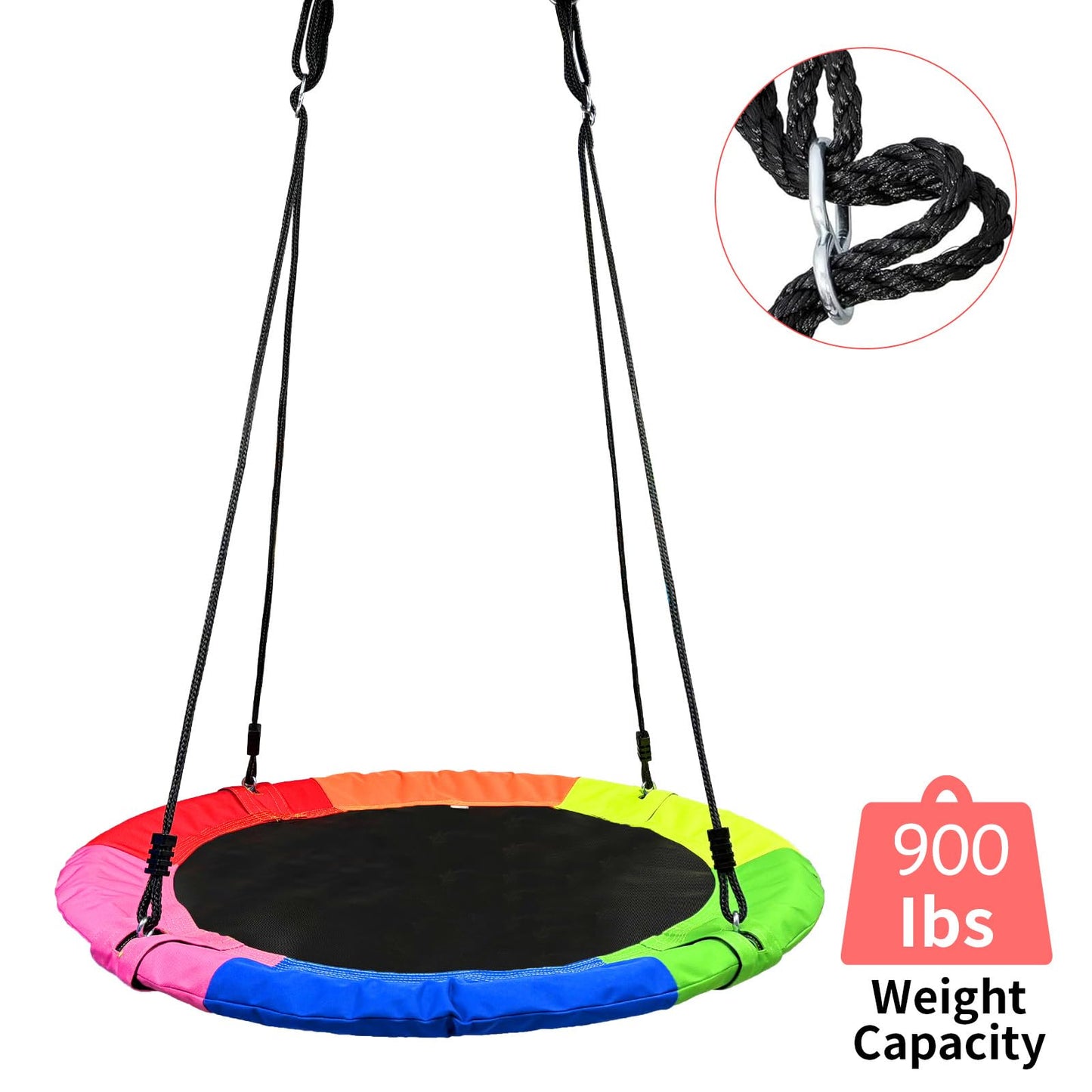 AIBETOMG 40-Inch Tree Swing Saucer — 900 lb Capacity, Adjustable Straps, All-Weather Oxford 900D