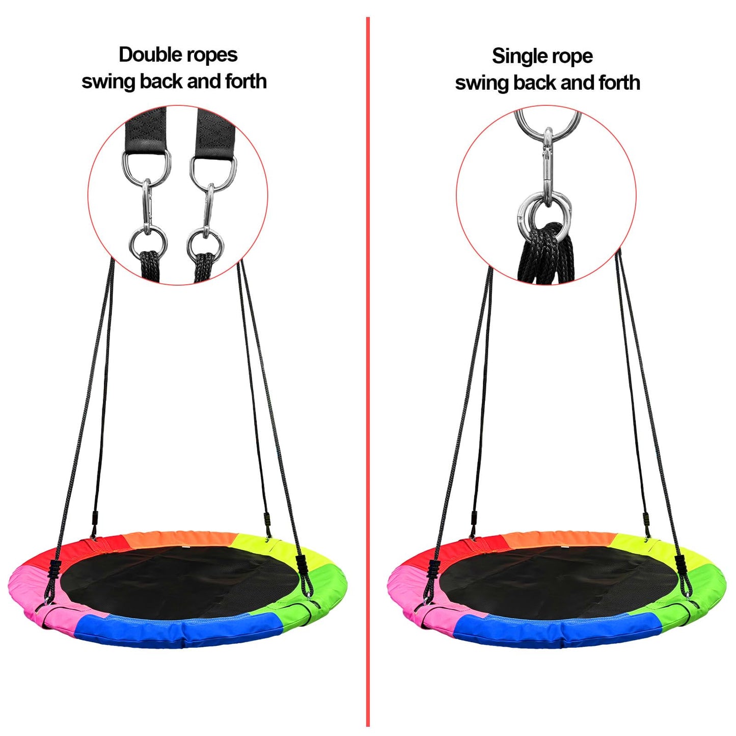 AIBETOMG 40-Inch Tree Swing Saucer — 900 lb Capacity, Adjustable Straps, All-Weather Oxford 900D