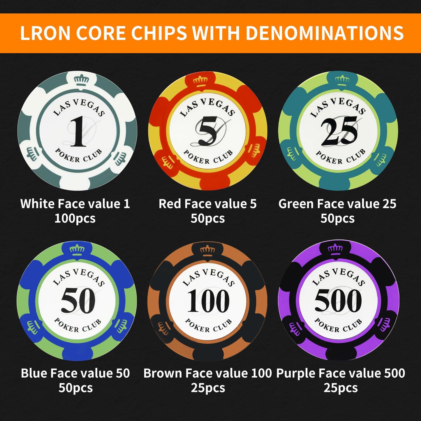 AIBETOMG Poker Chips 300 Pcs Clay Set with Aluminum Case – Texas Hold'em & Blackjack