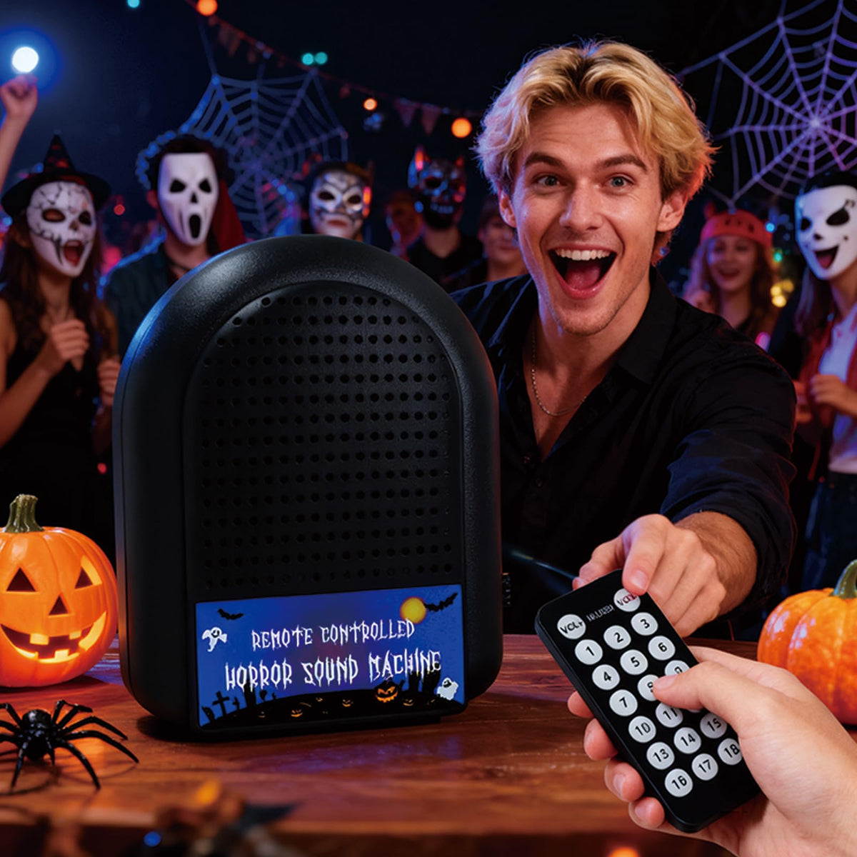 Aibitu Remote-Controlled Horror Sound Machine – 18 Voices, Office Prank & Ambient Effects