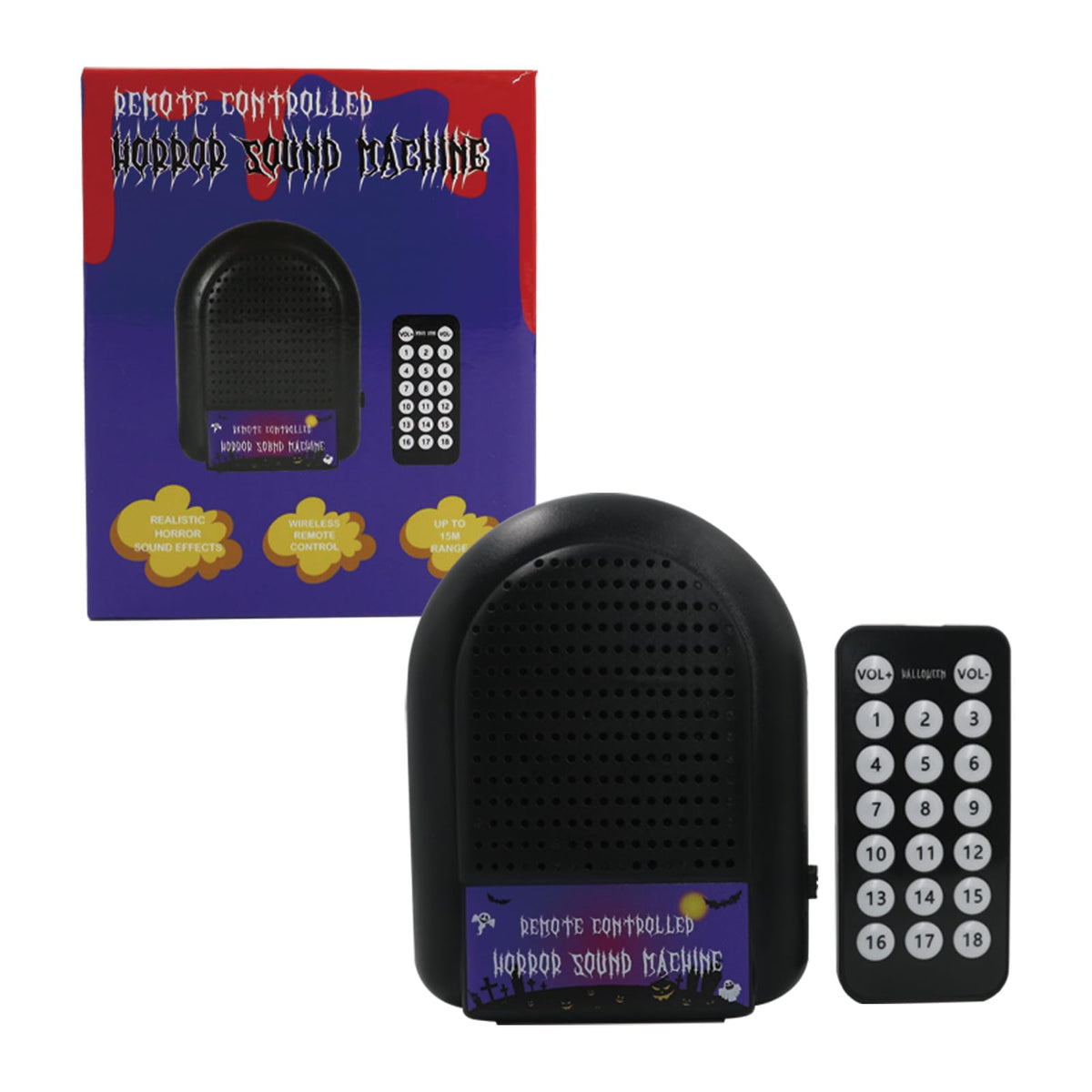 Aibitu Remote-Controlled Horror Sound Machine – 18 Voices, Office Prank & Ambient Effects