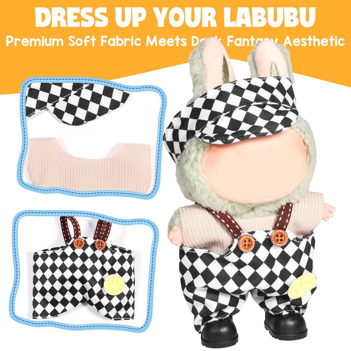 AICase 17cm Doll Clothes Set – 3-Piece Crochet Outfit with Hat for 17cm Dolls