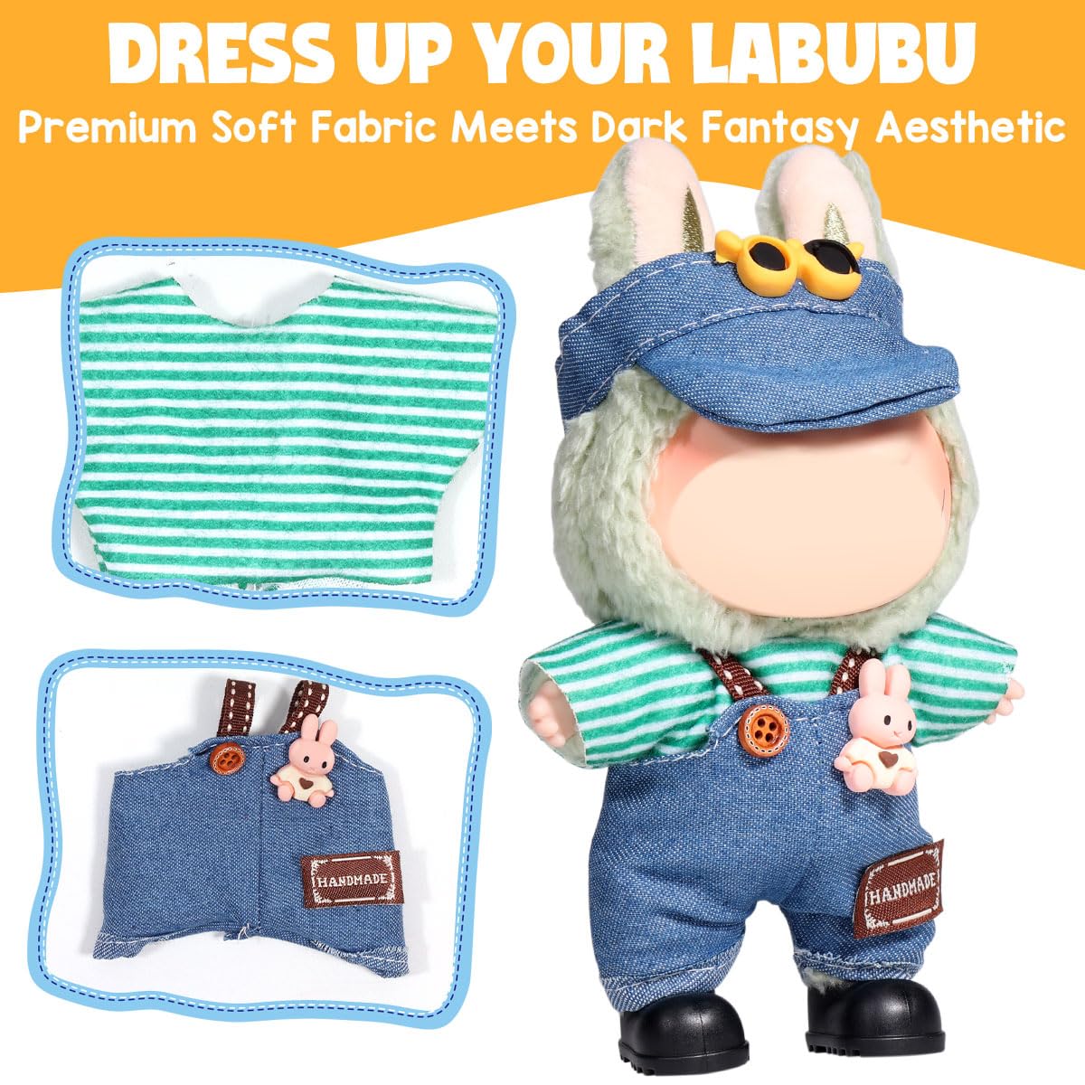 AICase 17cm Doll Clothes Set – 3-Piece Crochet Outfit with Hat