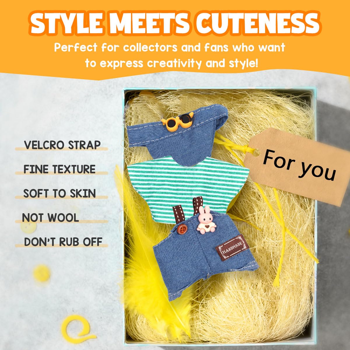 AICase 17cm Doll Clothes Set – 3-Piece Crochet Outfit with Hat