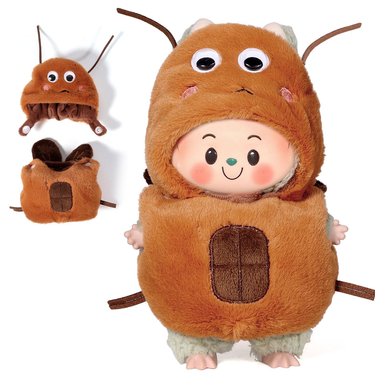 AICase 17cm Doll Clothes Set – Designer 2-Piece Outfit with Hat for 17cm Dolls
