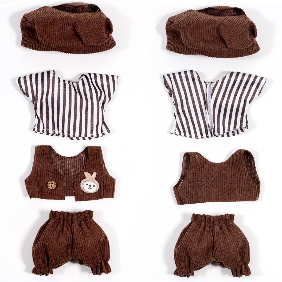 AICase 17cm Doll Clothes Set – 3-Piece Crochet Outfit (Top, Hat & Accessories)