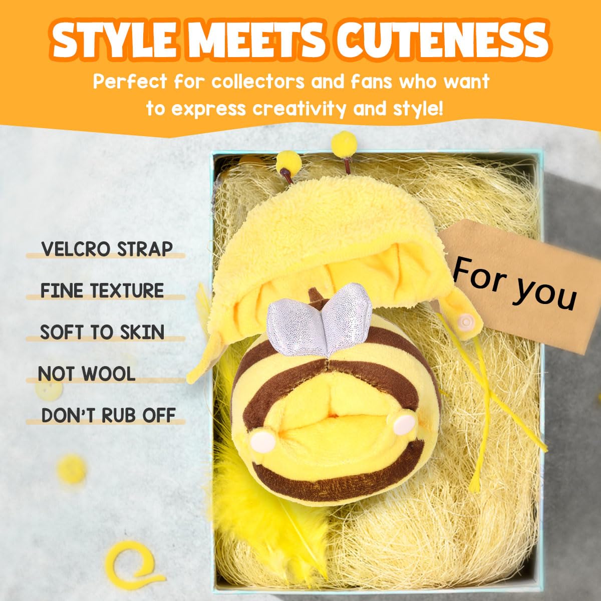 AICase 17cm Doll Bee Outfit – 2-Piece Hat Set