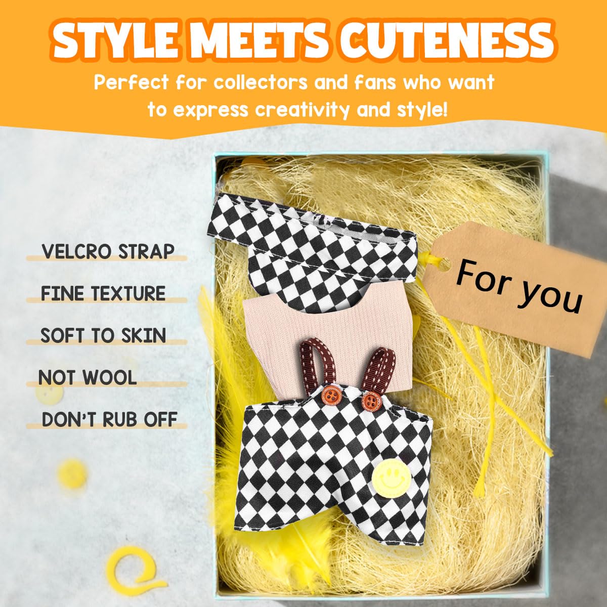 AICase 17cm Doll Clothes Set – 3-Piece Crochet Outfit with Hat for 17cm Dolls