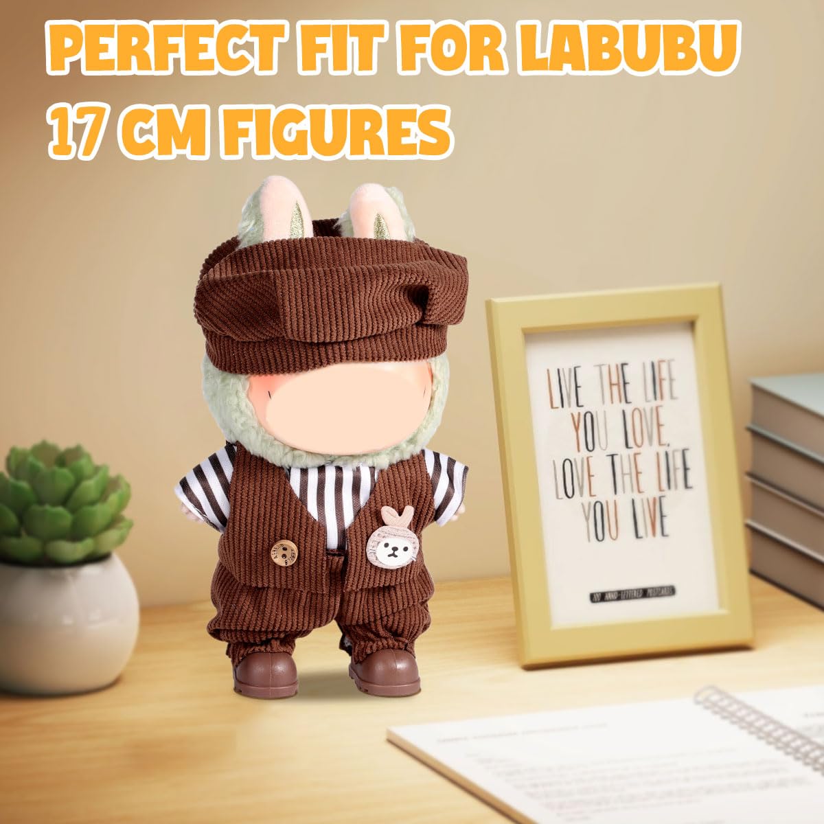 AICase 17cm Doll Clothes Set – 3-Piece Crochet Outfit (Top, Hat & Accessories)