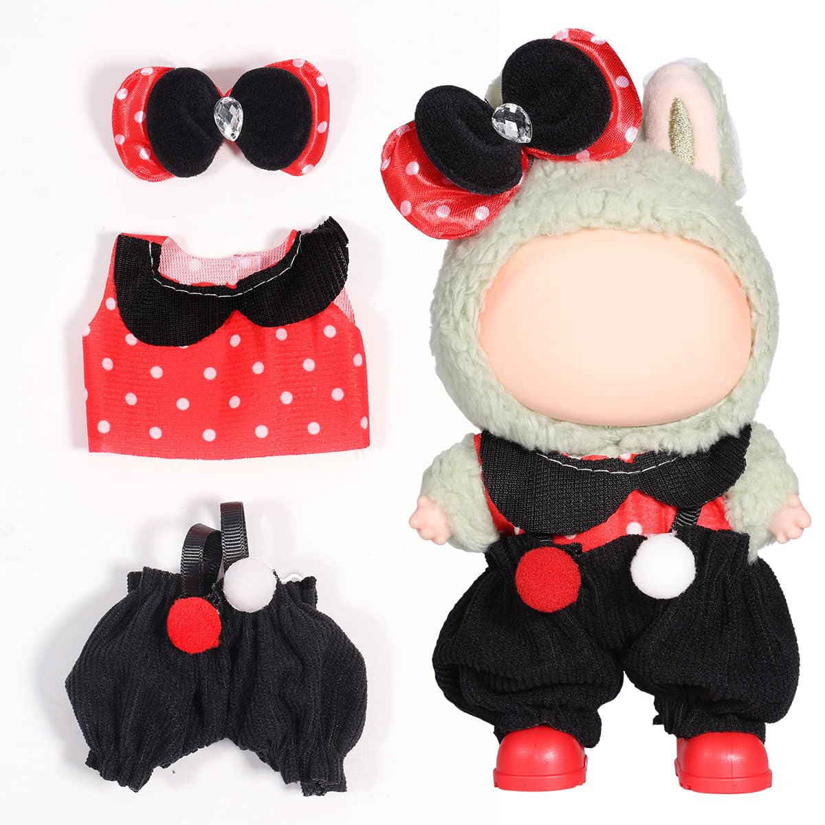 AICase 17cm Doll Clothes Set – 3-Piece Outfit with Hat for Collectors