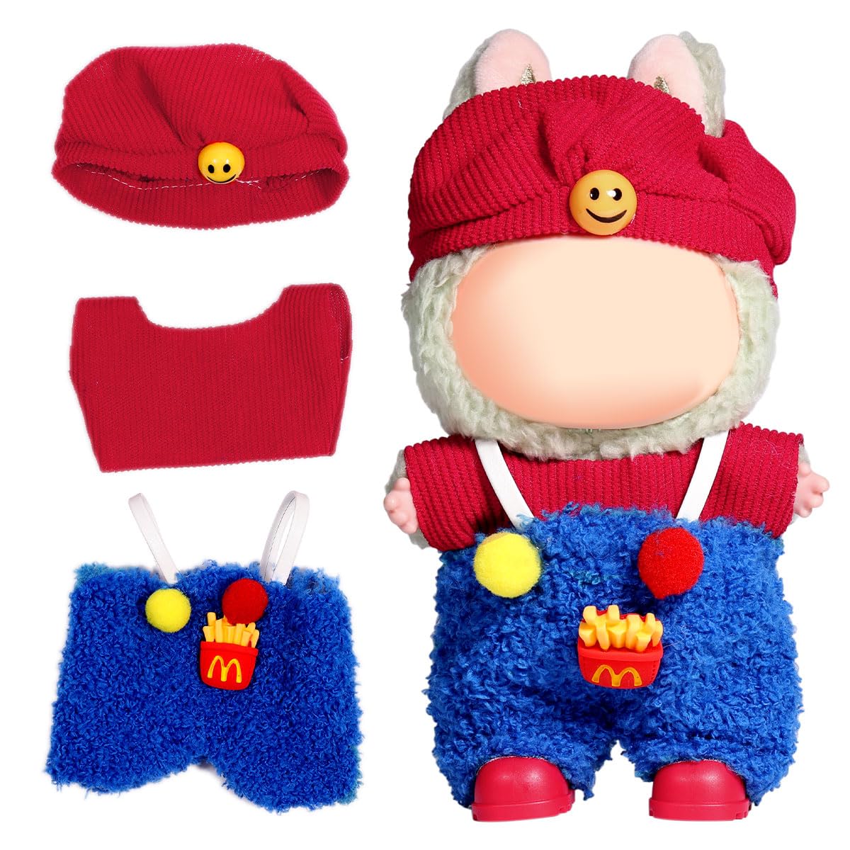 AICase 17cm Doll Clothes Set – 3-Piece Crochet Outfit with Hat for Collectors and Play