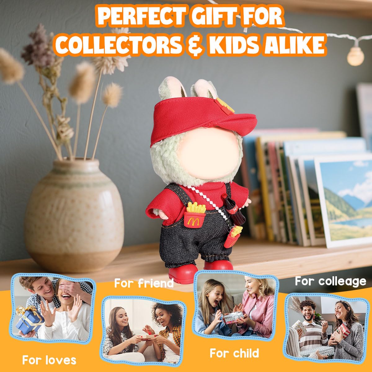AICase 3-Piece Doll Clothes Set for Lububu 17cm – Hat, Top & Accessories