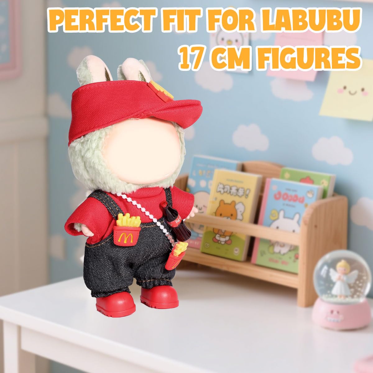 AICase 3-Piece Doll Clothes Set for Lububu 17cm – Hat, Top & Accessories