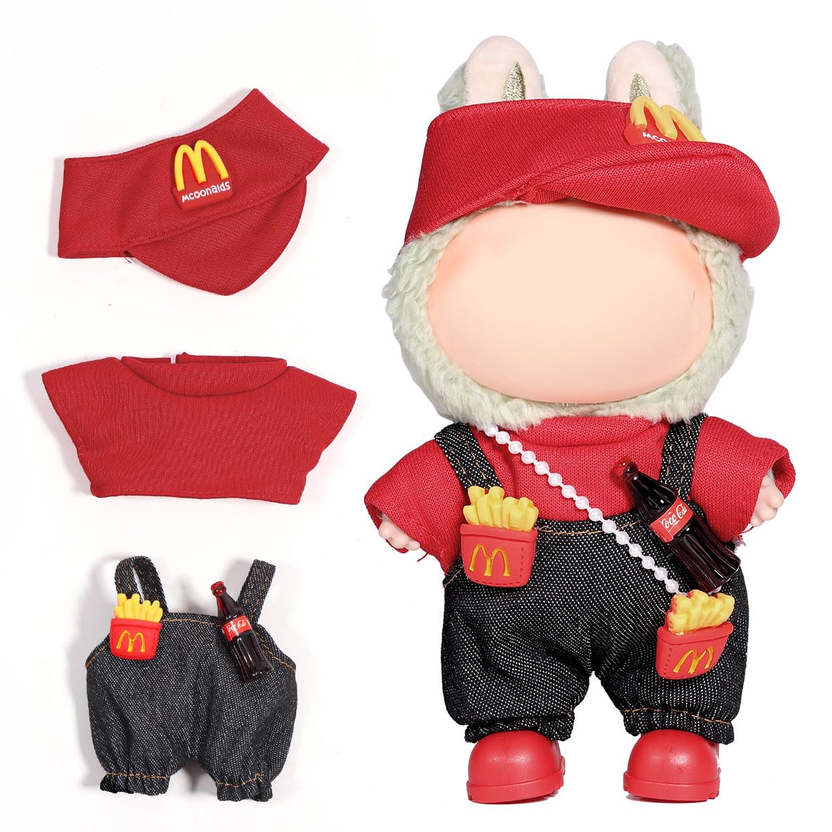 AICase 3-Piece Doll Clothes Set for Lububu 17cm – Hat, Top & Accessories