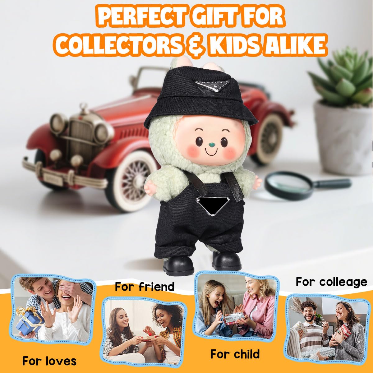 AICase 17cm Doll Clothes Set – 2-Piece Crochet Outfit with Hat
