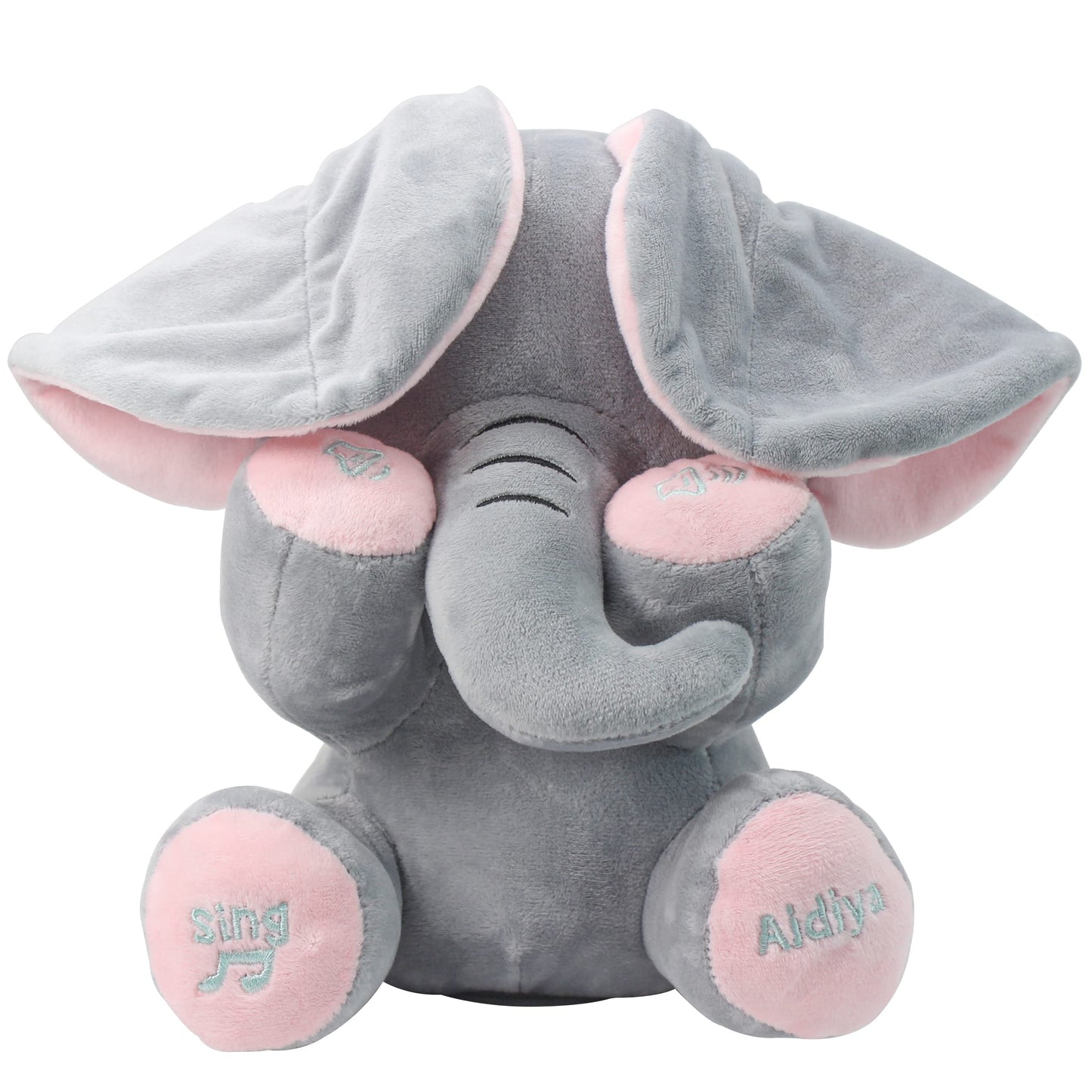 Aidiya Elephant Plush Toy – Interactive Singing Plush for Kids (11.8 in, Pink)