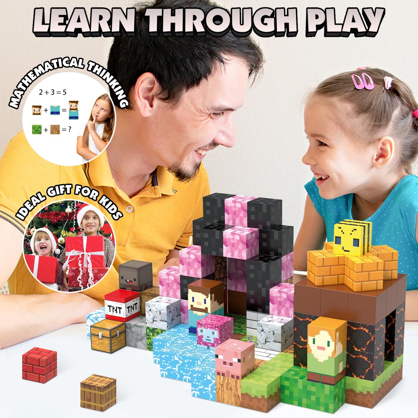 AIDYVOI Magnetic Blocks – 120-Piece STEM Building Toys for Kids 3-8